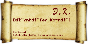 Dörnhöfer Kornél névjegykártya