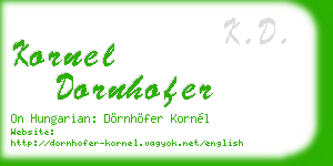 kornel dornhofer business card