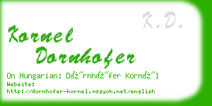 kornel dornhofer business card